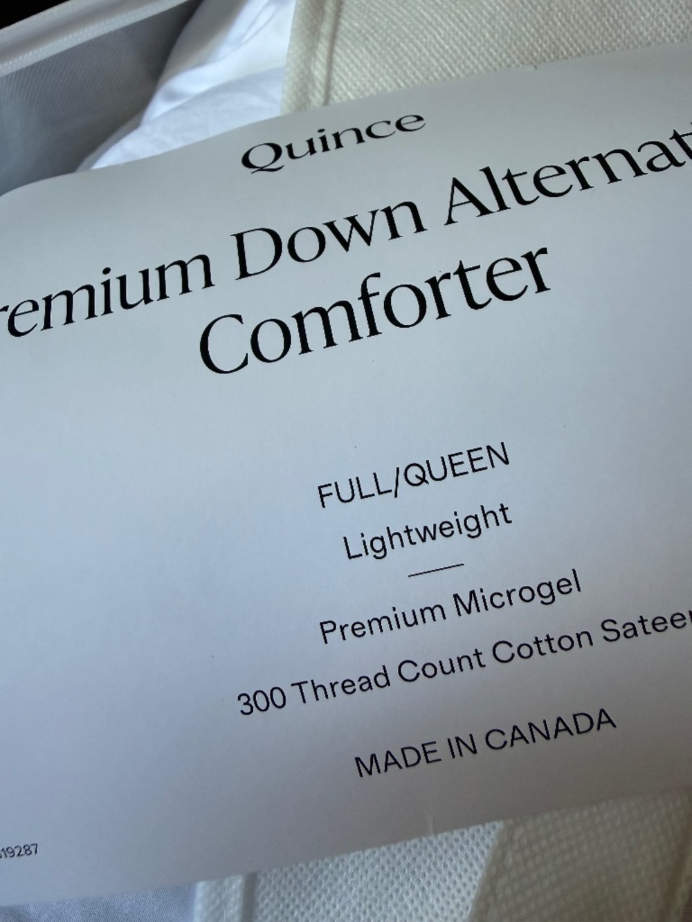 NEW Quince Queen Premium Down Alternative Comforter /Duvet In